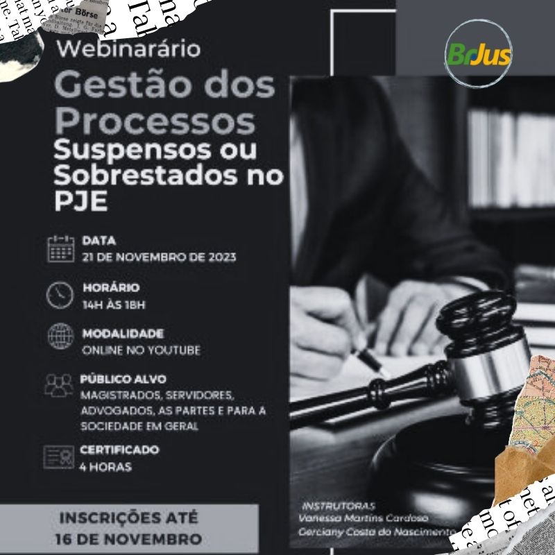 Abertas Inscrições para webinário sobre gestão de processos suspensos no PJE pela EJUD-PI