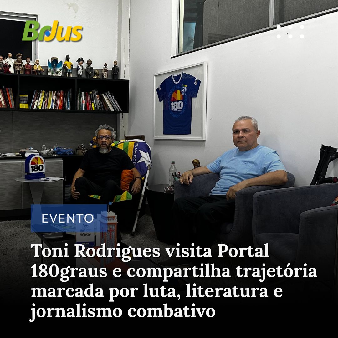 Toni Rodrigues visita Portal 180graus e compartilha trajetória marcada por luta, literatura e jornalismo combativo