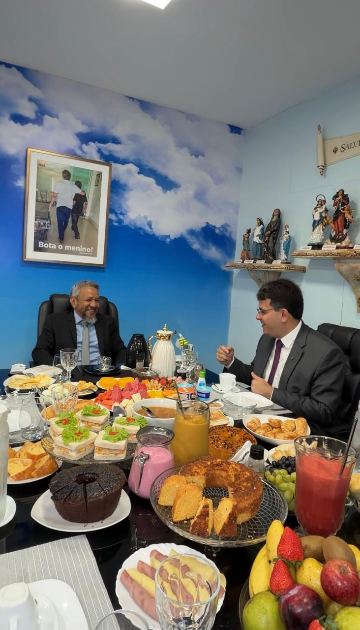 Helder Eugênio recebe Rafael Fonteles, governador do Piauí